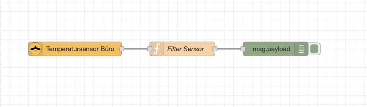 Zigbee2Mqtt Node mit Funktions- und DebugNode